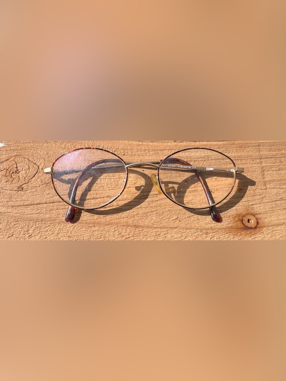 Vintage Vision's X107 Gold Metal Oval Full Rim Eyeglass Frames Only 50-20-140